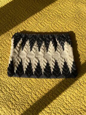 Antique Swiss wool geometric clutch